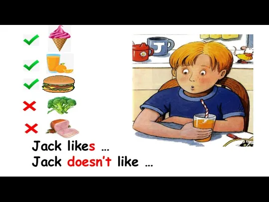 Jack likes … Jack doesn’t like …