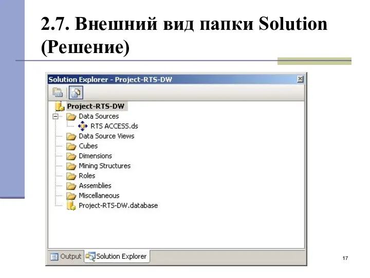 2.7. Внешний вид папки Solution (Решение)