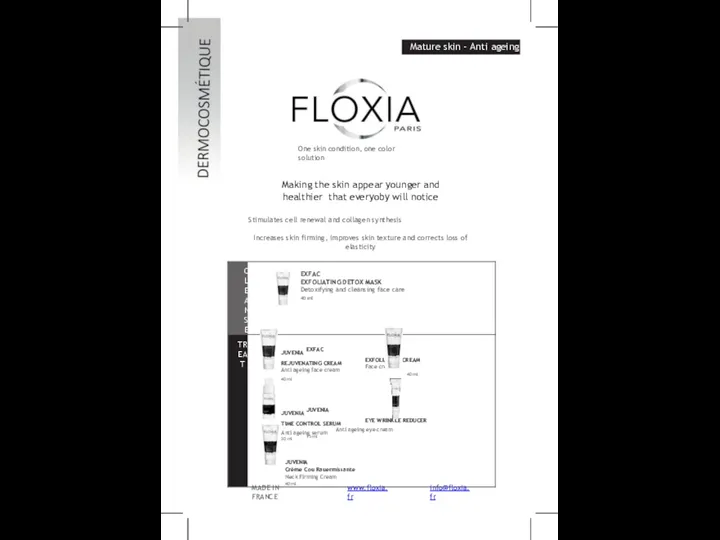 MADE IN FRANCE www.floxia.fr info@floxia.fr Making the skin appear younger