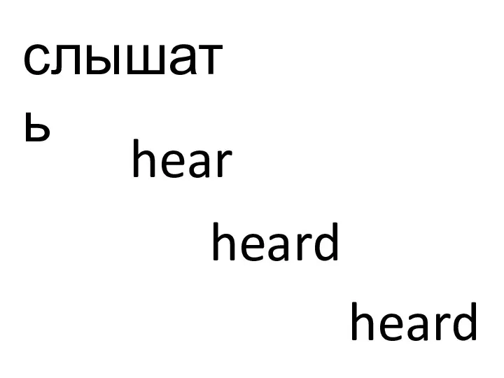 слышать hear heard heard