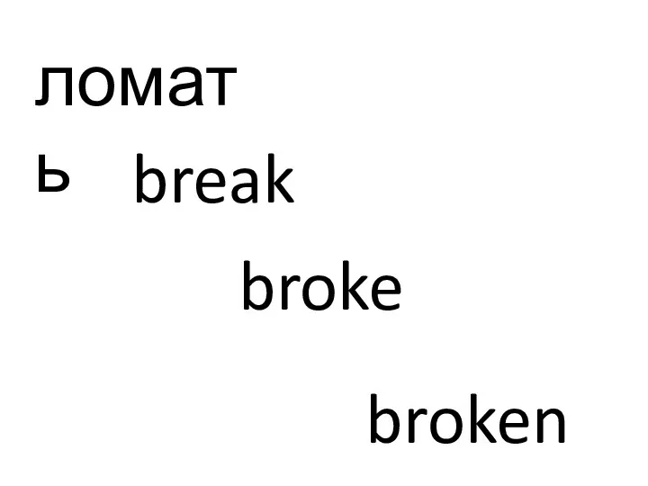 ломать break broke broken