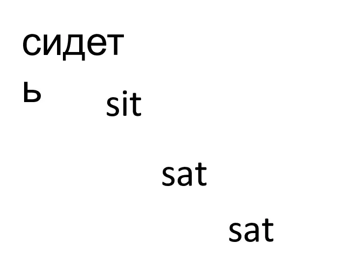 сидеть sit sat sat