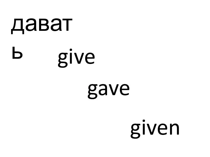 давать give gave given