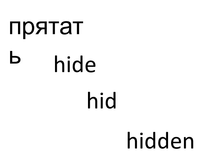 прятать hide hid hidden