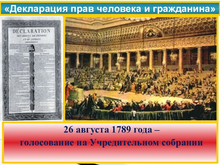 «Декларация прав человека и гражданина» 26 августа 1789 года – голосование на Учредительном