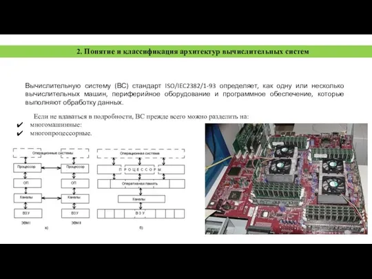 2. Понятие и классификация архитектур вычислительных систем Если не вдаваться