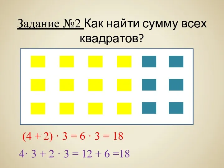 Задание №2 Как найти сумму всех квадратов? (4 + 2)