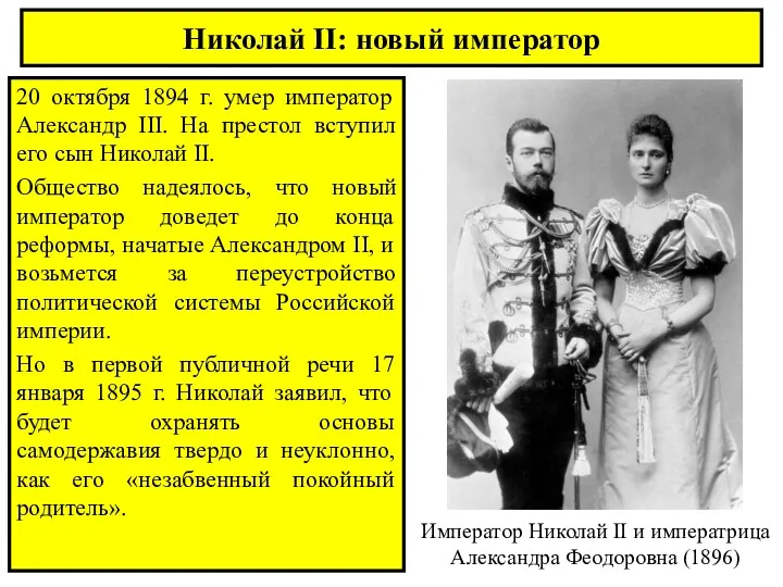 Николай II: новый император 20 октября 1894 г. умер император