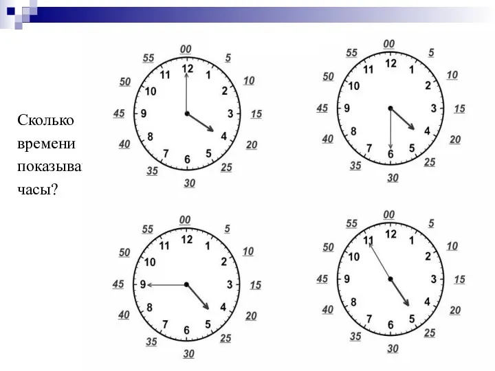 Сколько времени показывают часы?