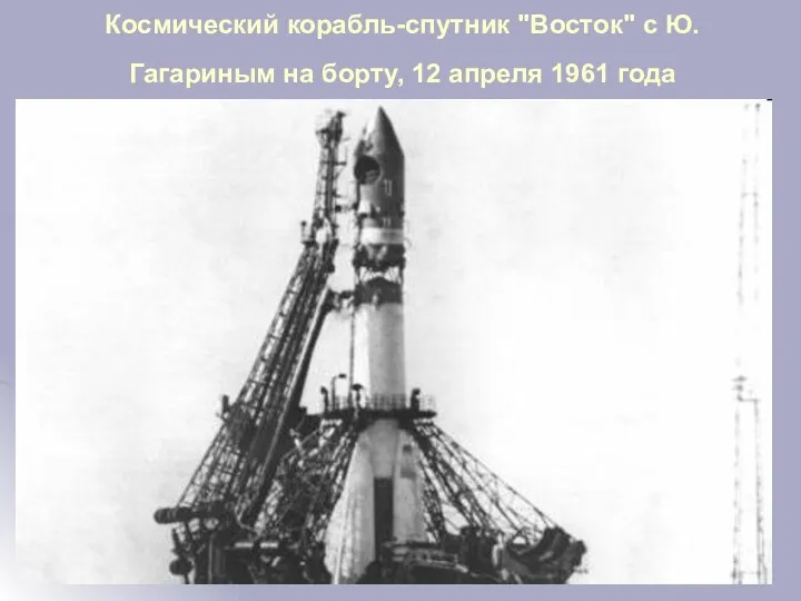 Космический корабль-спутник "Восток" с Ю.Гагариным на борту, 12 апреля 1961 года