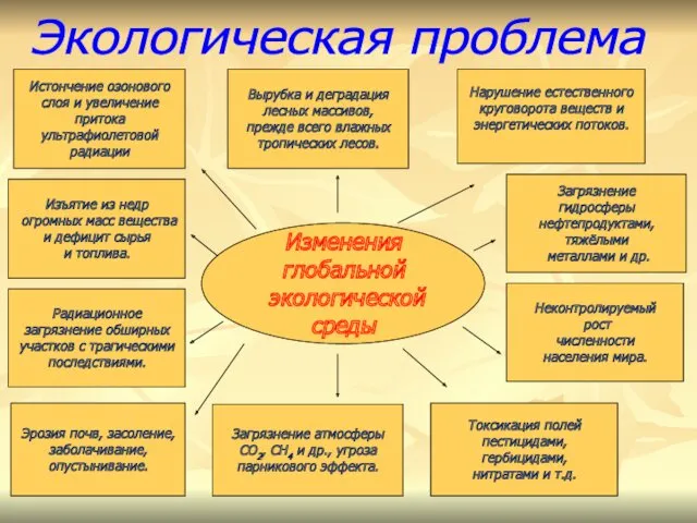 Экологическая проблема Изменения глобальной экологической среды Истончение озонового слоя и