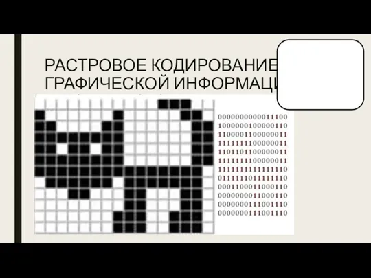 РАСТРОВОЕ КОДИРОВАНИЕ ГРАФИЧЕСКОЙ ИНФОРМАЦИИ