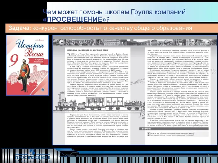 Задача: конкурентоспособность по качеству общего образования Чем может помочь школам Группа компаний «ПРОСВЕЩЕНИЕ»?