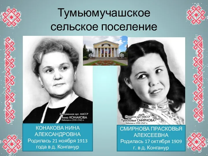 Тумьюмучашское сельское поселение КОНАКОВА НИНА АЛЕКСАНДРОВНА Родилась 21 ноября 1913