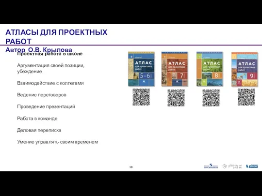 Проектная работа в школе Аргументация своей позиции, убеждение Взаимодействие с коллегами Ведение переговоров