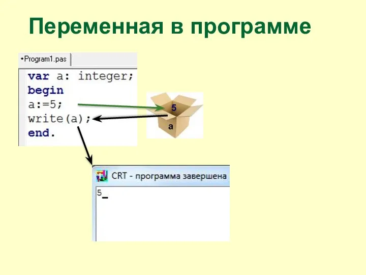 Переменная в программе a 5