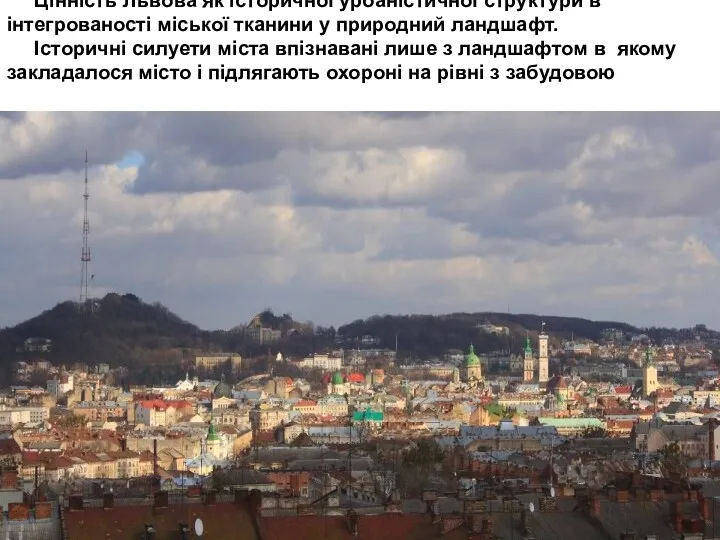 Цінність Львова як історичної урбаністичної структури в інтегрованості міської тканини