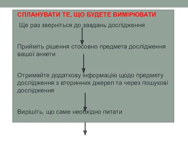 СПЛАНУВАТИ ТЕ, ЩО БУДЕТЕ ВИМІРЮВАТИ Ще раз зверніться до завдань