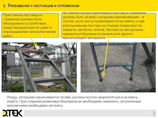 1. Требования к лестницам и стремянкам Приставные лестницы и стремянки