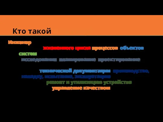 Кто такой Инженер? Инженер — специалист, деятельность которого направлена на