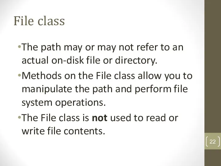 File class The path may or may not refer to