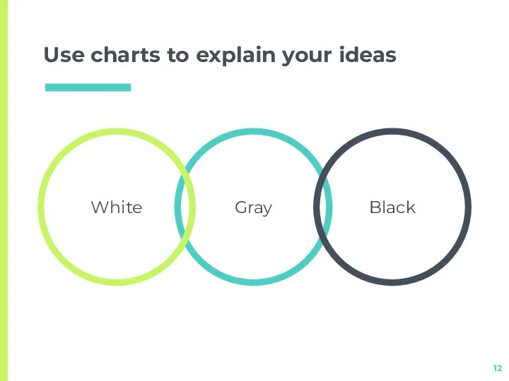 Use charts to explain your ideas Gray White Black