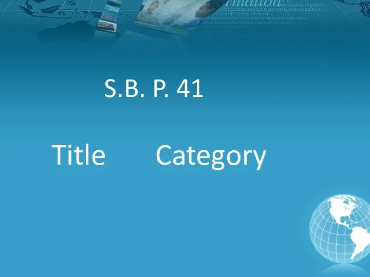 S.B. P. 41 Title Category