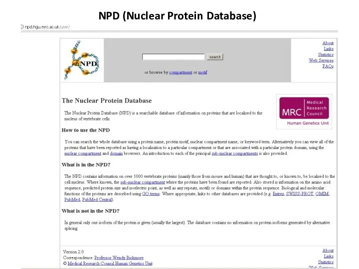 NPD (Nuclear Protein Database)