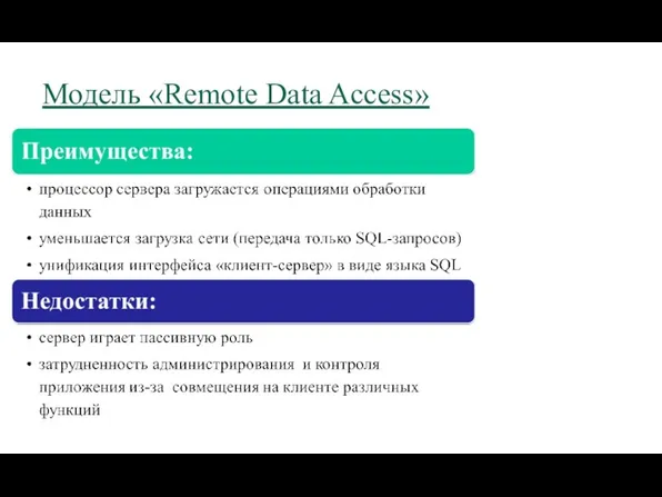 Модель «Remote Data Access»
