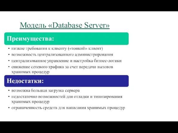 Модель «Database Server»