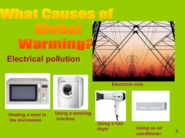 What Causes of Global Warming? Electrical pollution Using a hair