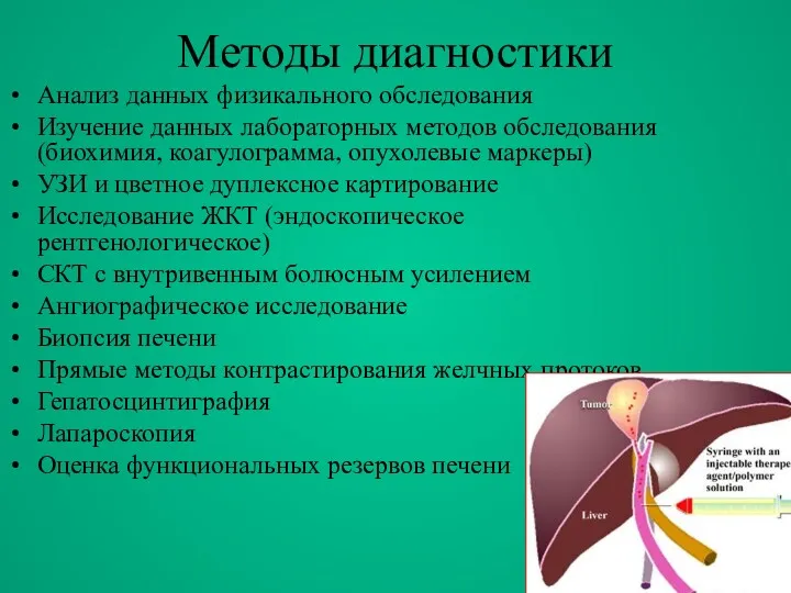 Методы диагностики Анализ данных физикального обследования Изучение данных лабораторных методов