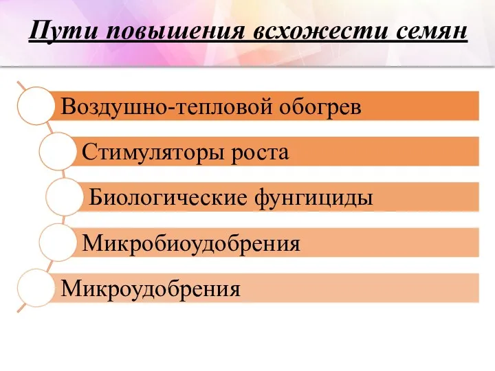 Пути повышения всхожести семян