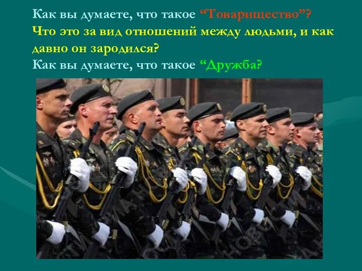 Как вы думаете, что такое “Товарищество”? Что это за вид