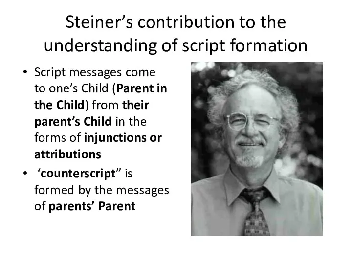 Steiner’s contribution to the understanding of script formation Script messages