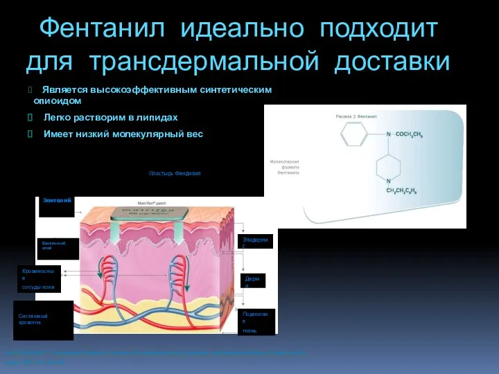 Фентанил идеально подходит для трансдермальной доставки Является высокоэффективным синтетическим опиоидом