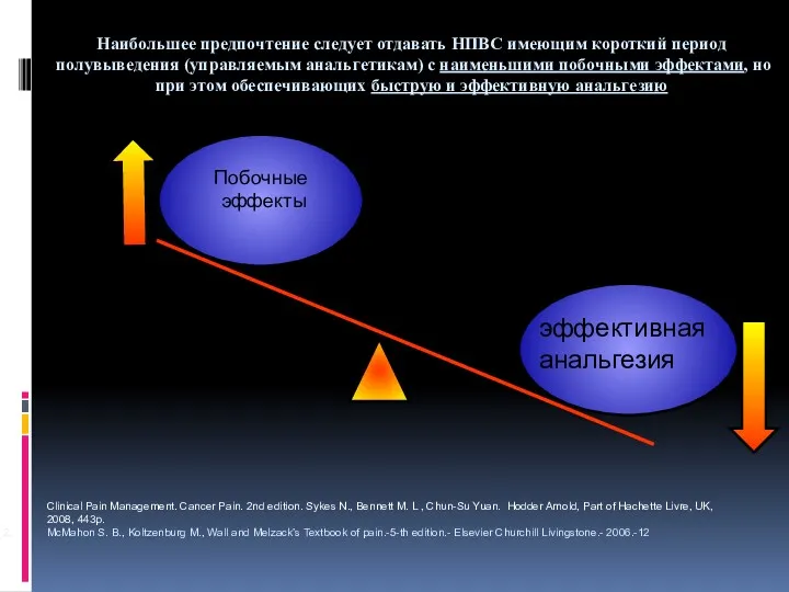 Побочные эффекты эффективная анальгезия Наибольшее предпочтение следует отдавать НПВС имеющим