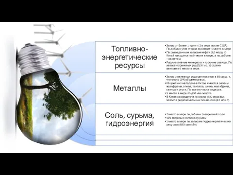 Минерально-сырьевые и энергетические ресурсы