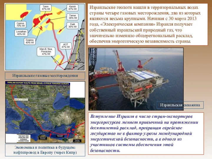 Израильские геологи нашли в территориальных водах страны четыре газовых месторождения,