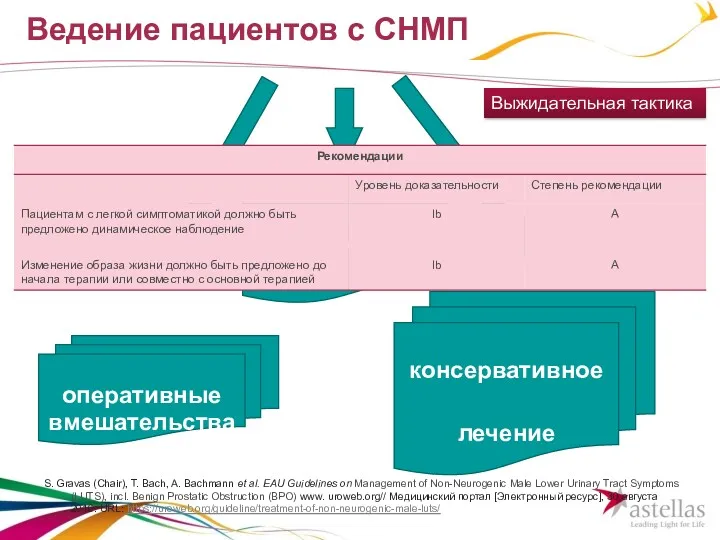 Ведение пациентов с СНМП оперативные вмешательства динамическое наблюдение консервативное лечение