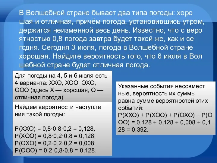 Для по­го­ды на 4, 5 и 6 июля есть 4