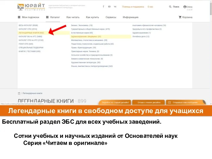Легендарные книги в свободном доступе для учащихся Бесплатный раздел ЭБС