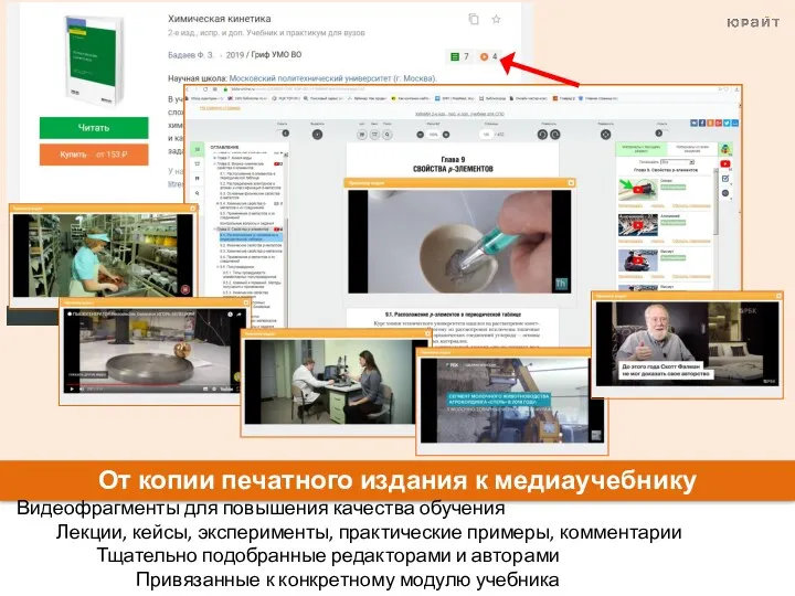 От копии печатного издания к медиаучебнику Видеофрагменты для повышения качества
