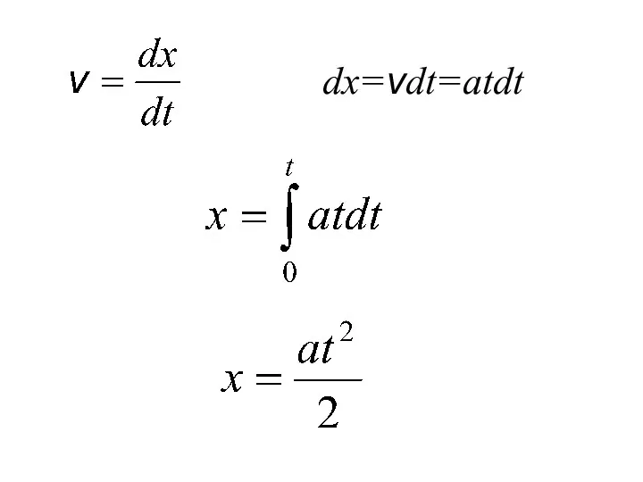 dx=vdt=atdt