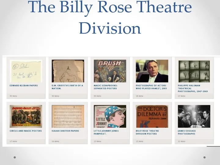 The Billy Rose Theatre Division