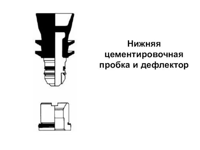 Нижняя цементировочная пробка и дефлектор