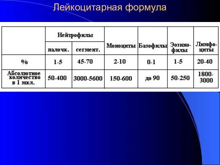 Лейкоцитарная формула