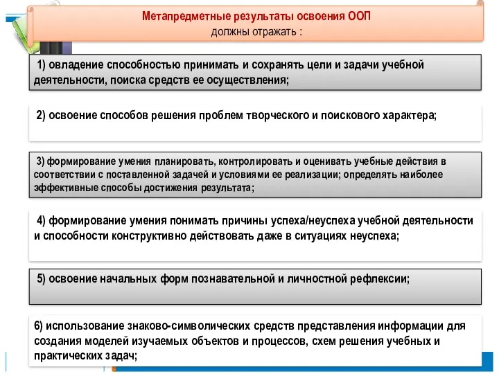 1) овладение способностью принимать и сохранять цели и задачи учебной