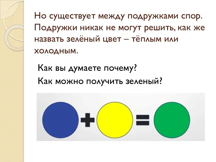 Но существует между подружками спор. Подружки никак не могут решить,