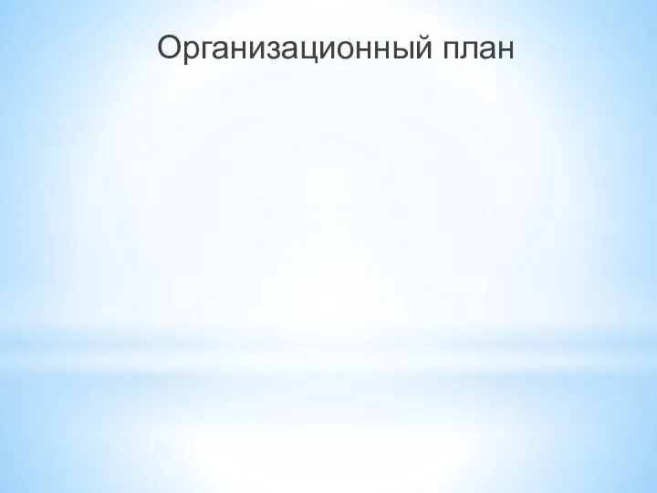 Организационный план